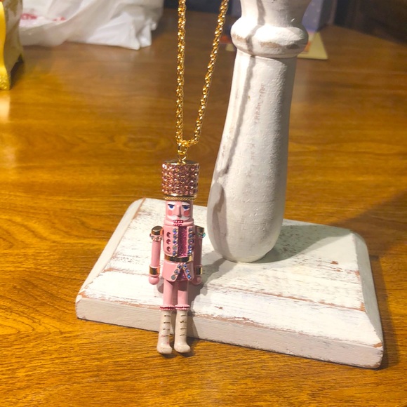 Betsey Johnson Jewelry - NWT Betsey Johnson Sparkly Rhinestone Pink Nutcracker Necklace with 2” extender